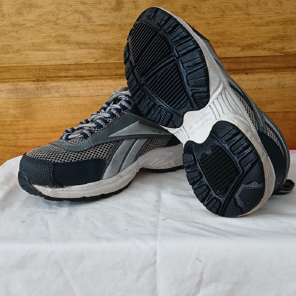 Reebok Athletic Shoes Blue Silver Mesh Design